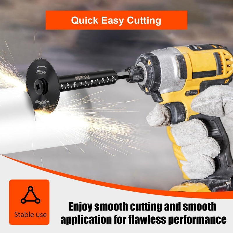 FWW Inside Pipe Cutter,6 pcs Saw Tooth Blades with 3 Inch Scale 1/4" Hex Shank, Cutter Tool Set for PVC, Plastic, Board, Copper, Aluminum - Image 4